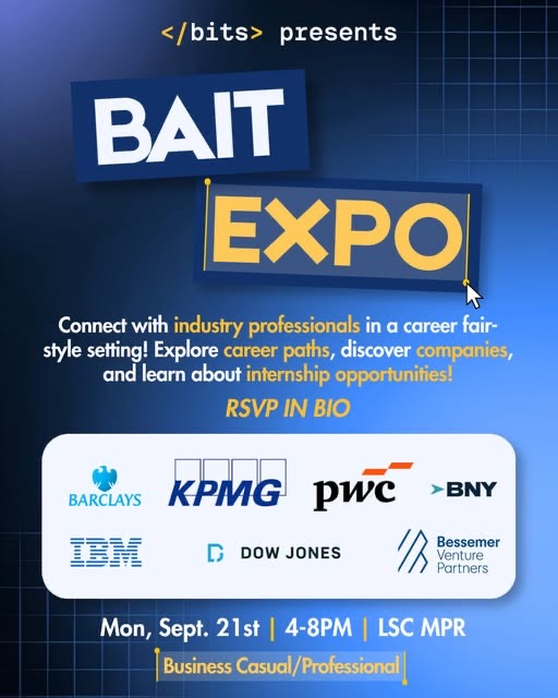 BAIT Expo flyer listing the attending companies and event details